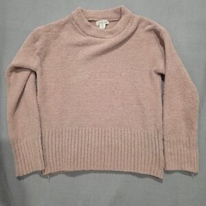 Rachel Zoe Pink Chenille Sweater Women Small Fuzzy Plush Knit Pullover Soft Warm